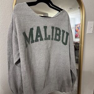 Brandy Melville Gray and Green Malibu Hoodie